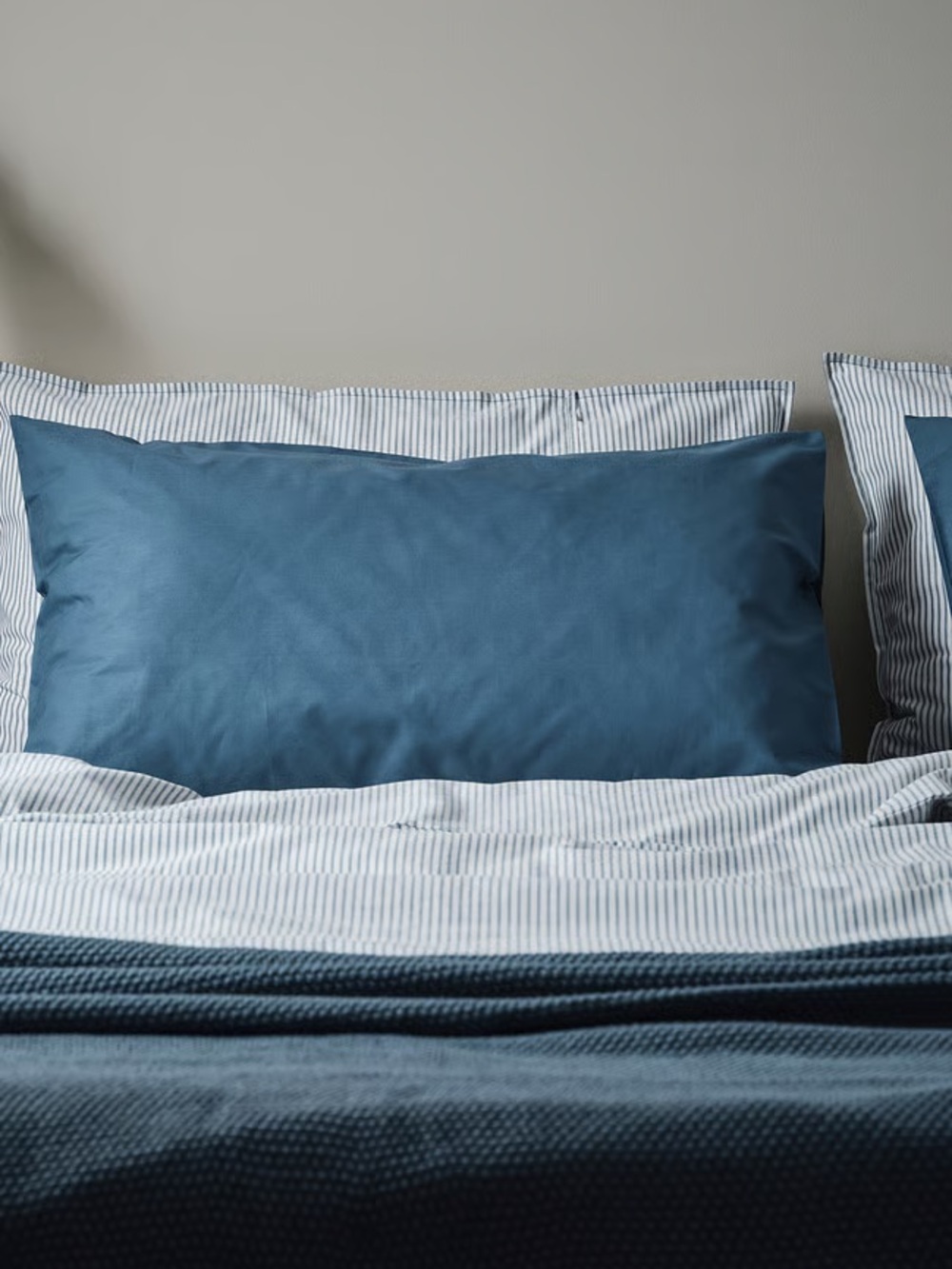Blue Cotton Pillowcase - Classic Solid Blue Bedding